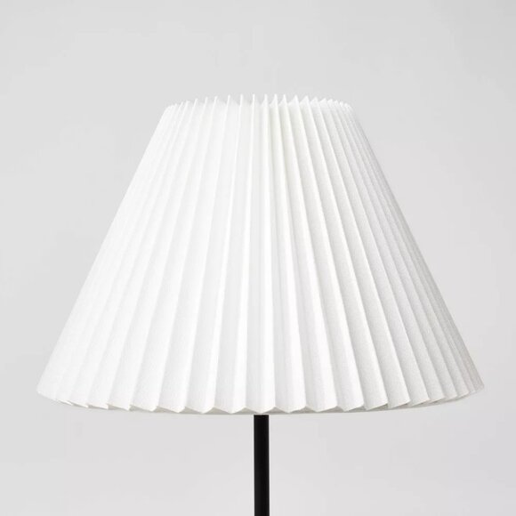 Threshold Tapered Lamp Shade with Knife Pleat White - Picture 1 of 8